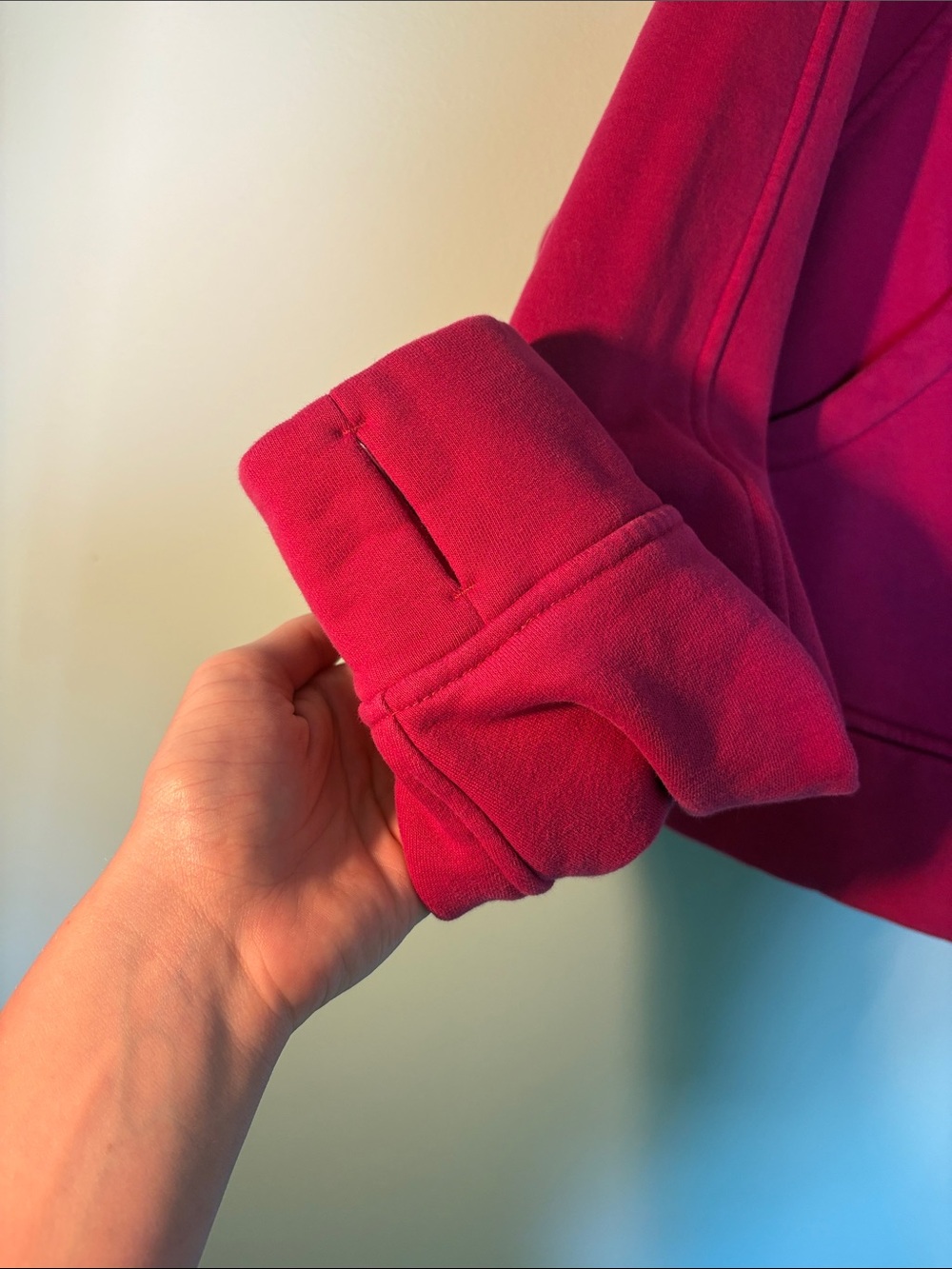 Women's Half-Zip Pullover Sweatshirt - Raspberry Pink - Picture 3 of 4